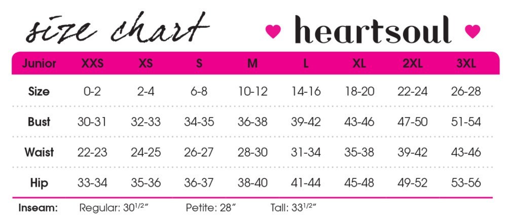 Heartsoul Size Chart