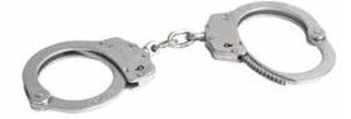 17% oversize chain handcuff, nickel-