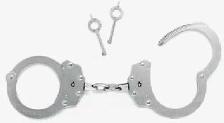#700C nickel, chain handcuff-Peerless Handcuff Company
