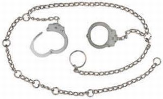 #7002C Waist chain cuff at each hip-Peerless Handcuff Company