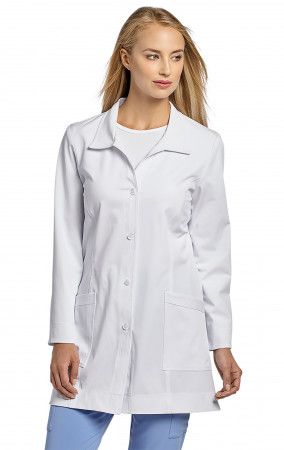 4 button labcoat with princess seam-White Cross