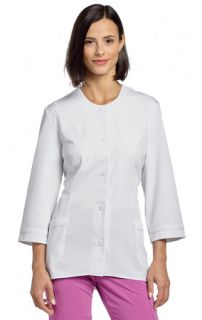 2479 Lab Jacket Jewel Neckline-White Cross
