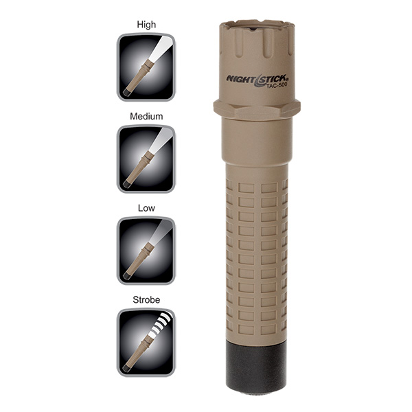 Polymer Multi-Function Tactical Flashlight - Rechargeable-Nightstick