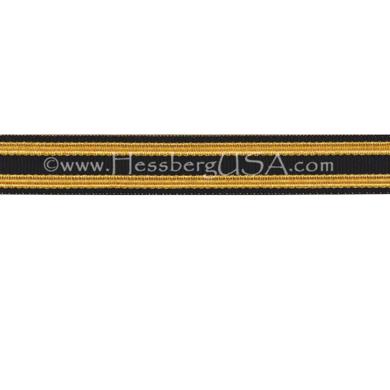Jacquard Braid 9 Ligne Black/Regular Gold-Hessberg USA