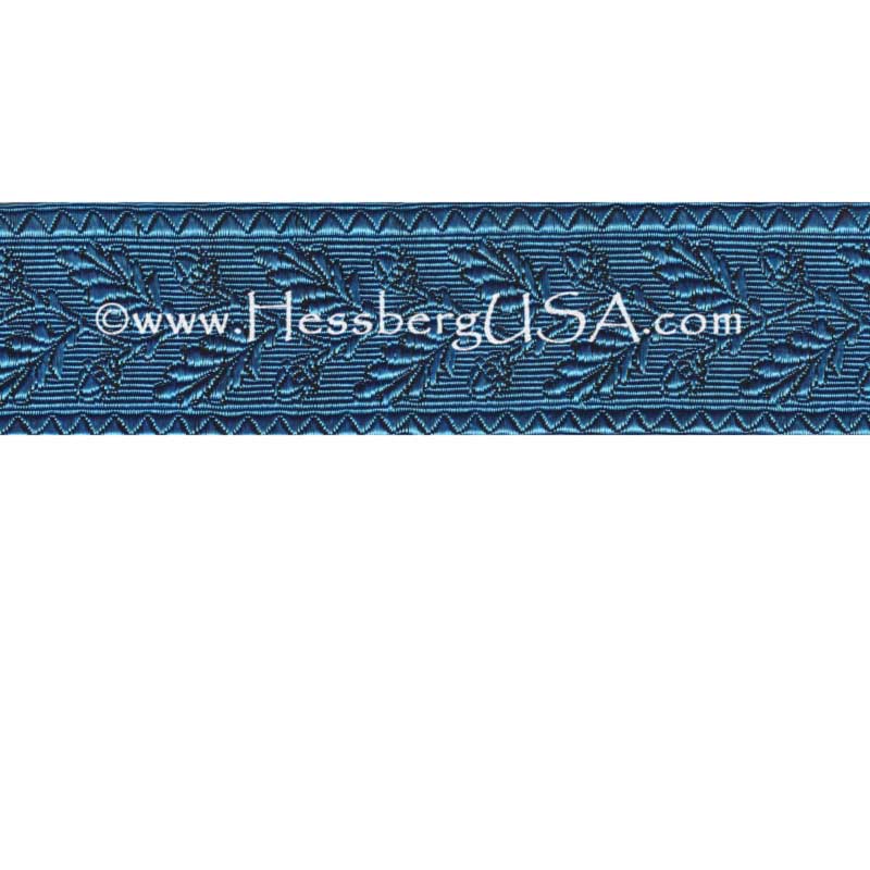 Closeout 1 1/2&#34; Non-Metallic Oak Leaf Braid (Medium Blue)-