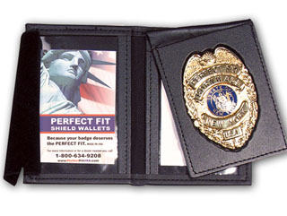 3&#34; x 5&#34; Dress Leather Flip Out Badge And Double ID Case-Perfect Fit