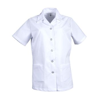 65/35 Poly/Cotton Poplin Women’s Short Sleeve Button Tunic Top-PINNACLE IMAGE