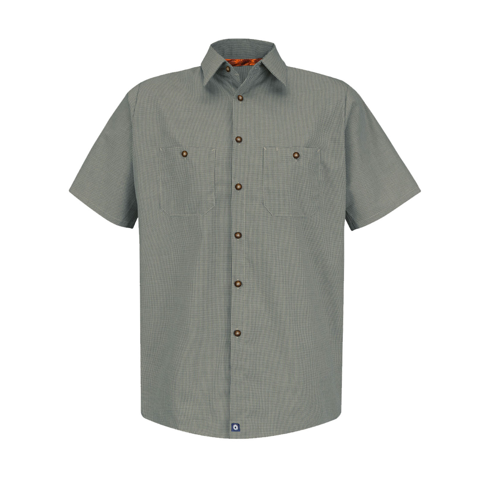 65/35 Men’s Short Sleeve Microcheck Industrial Work Shirt-Pinnacle WorX