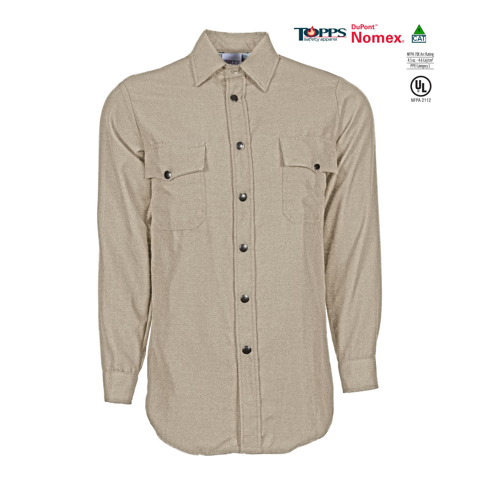 NOMEX® Long Sleeve Flame Resistant Snap-Front Shirt-TOPPS