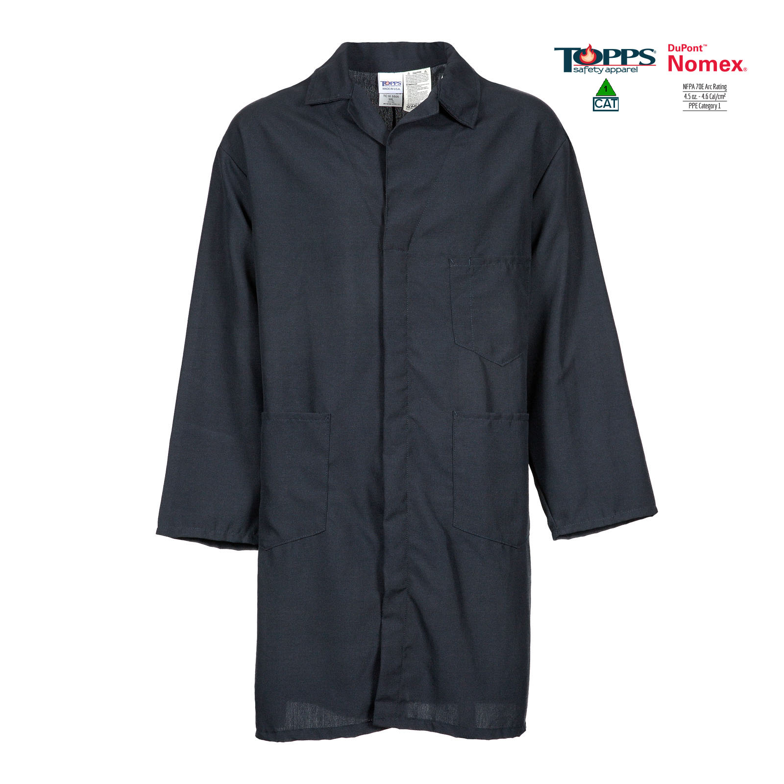 NOMEX® Lab/Tech Coat with Snaps-TOPPS