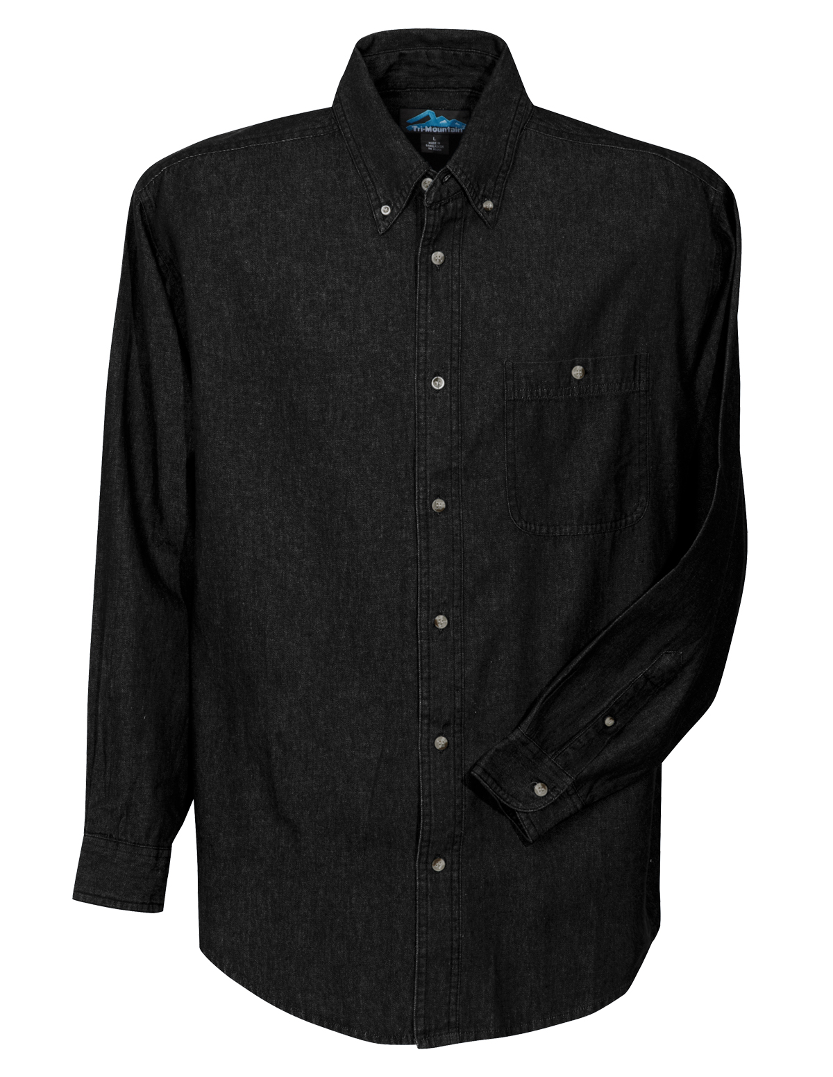 Tri-Mountain Long Sleeve Wrinkle Resistant Shirt with Mini-Houndstooth Design 