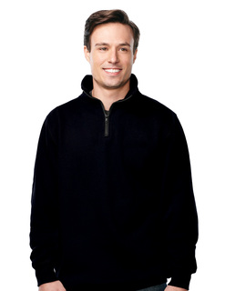 Viewpoint-Mens Suede Finish 1/4 Zip Knit Pullover-Tri-Mountain