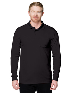 Vital Pocket Long Sleeve-5 Oz 100% Polyester Mini-Pique Long Sleeve Pocketed Polo Featuring Moisture-Wicking-TM Performance