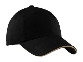 Port Authority Sandwich Bill Cap with Striped Closure.-