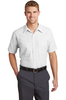 Red Kap® - Short Sleeve Striped Industrial Work Shirt.-