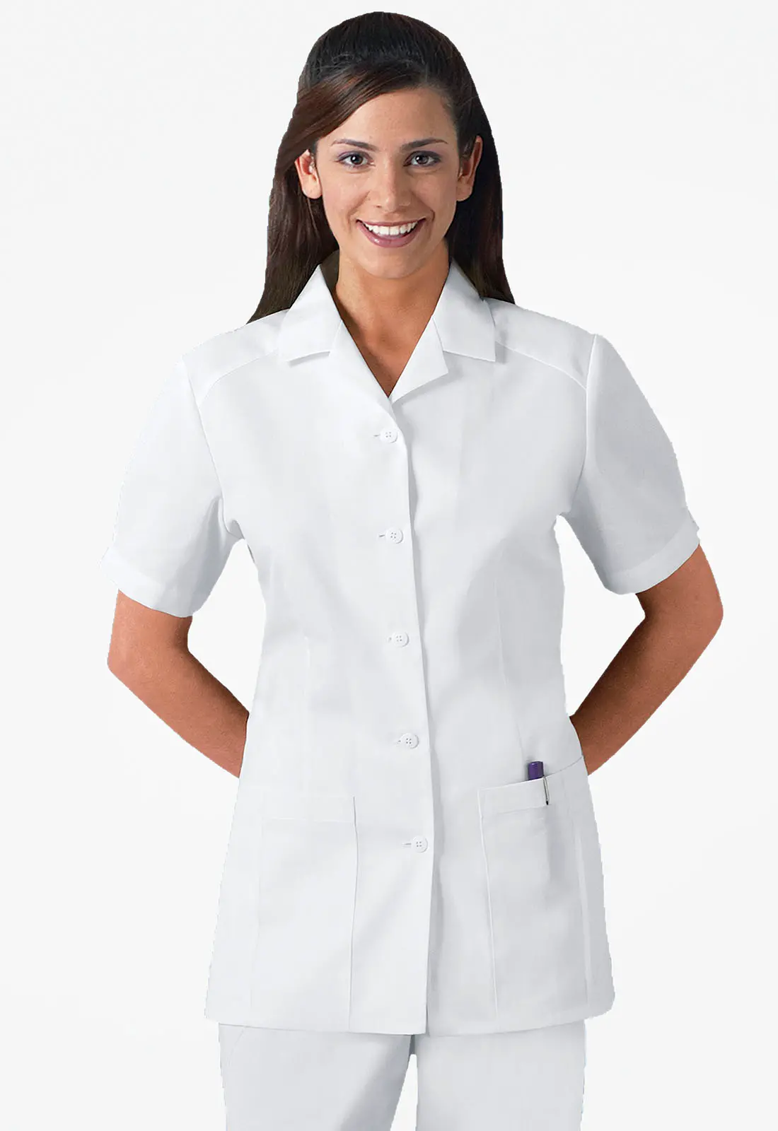 Cherokee Professional Whites Button Front Top-Cherokee Uniforms