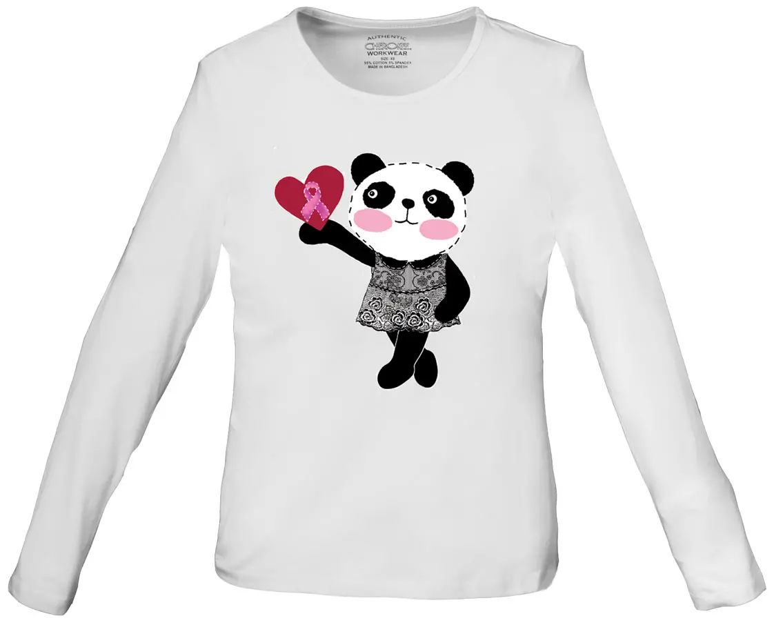 &#34;Little Miss Panda&#34; Long Sleeve Knit Tee-Cherokee Workwear