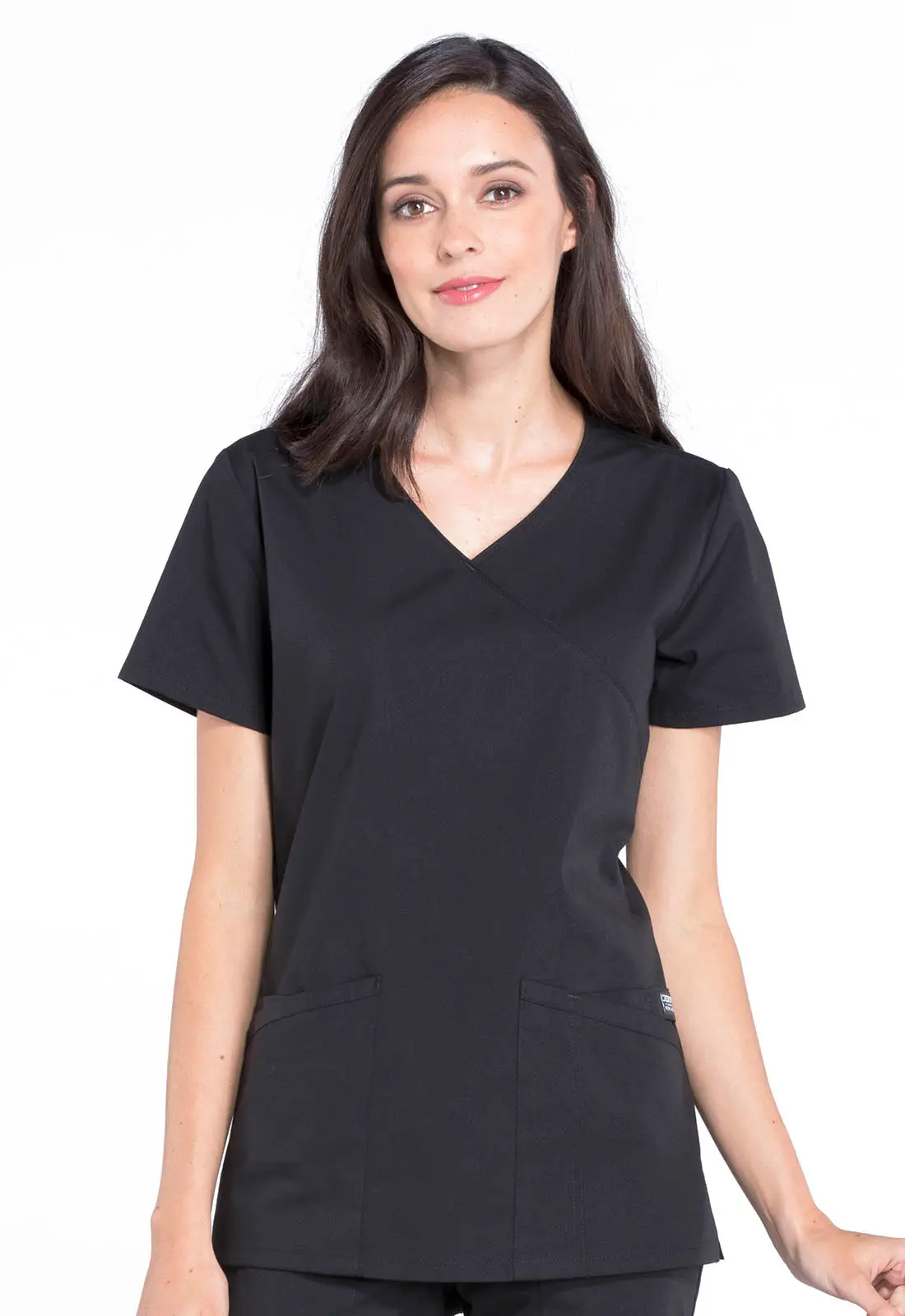 Mock Wrap Top-Cherokee Workwear