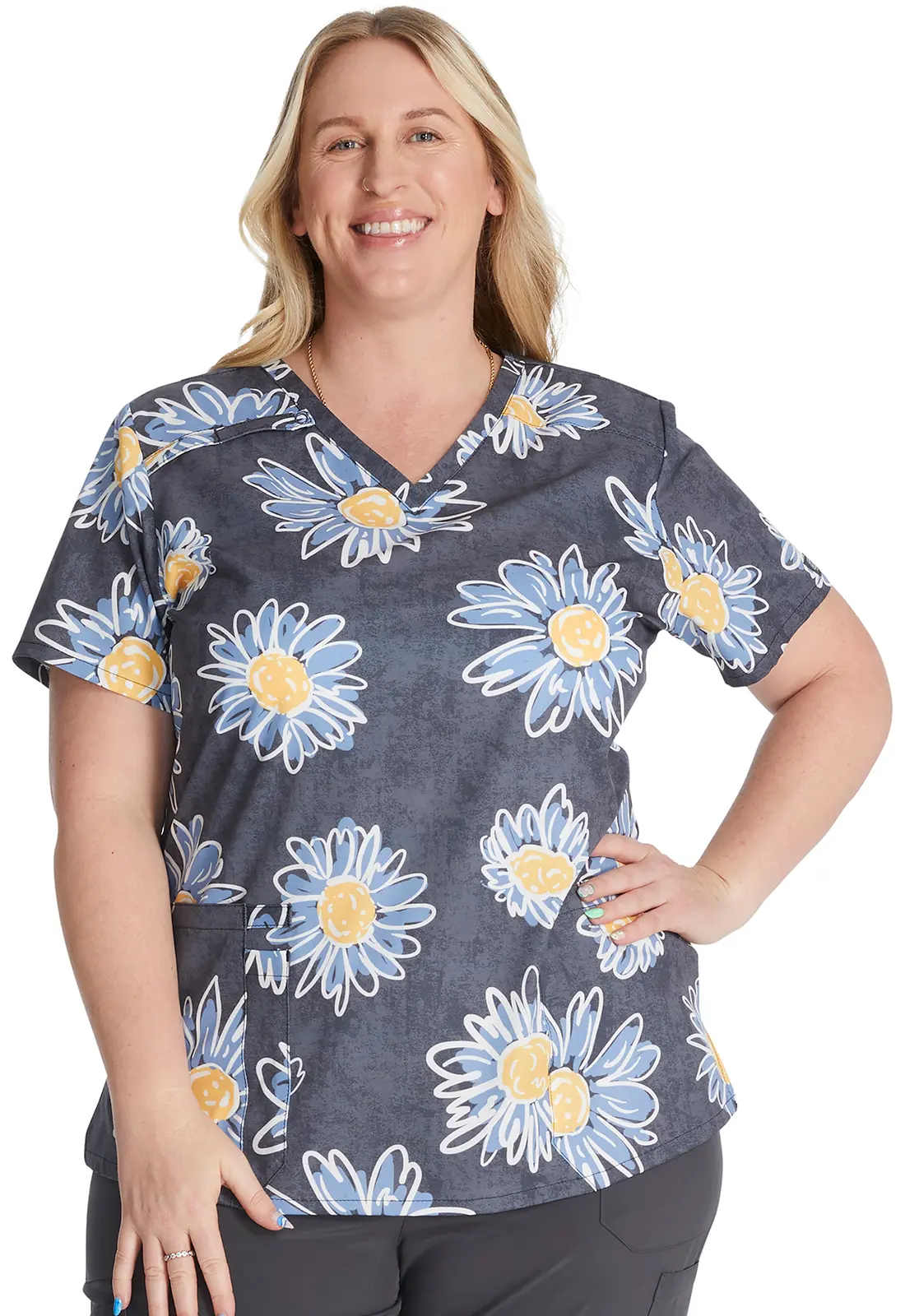 V-Neck Print Top-Dickies Medical