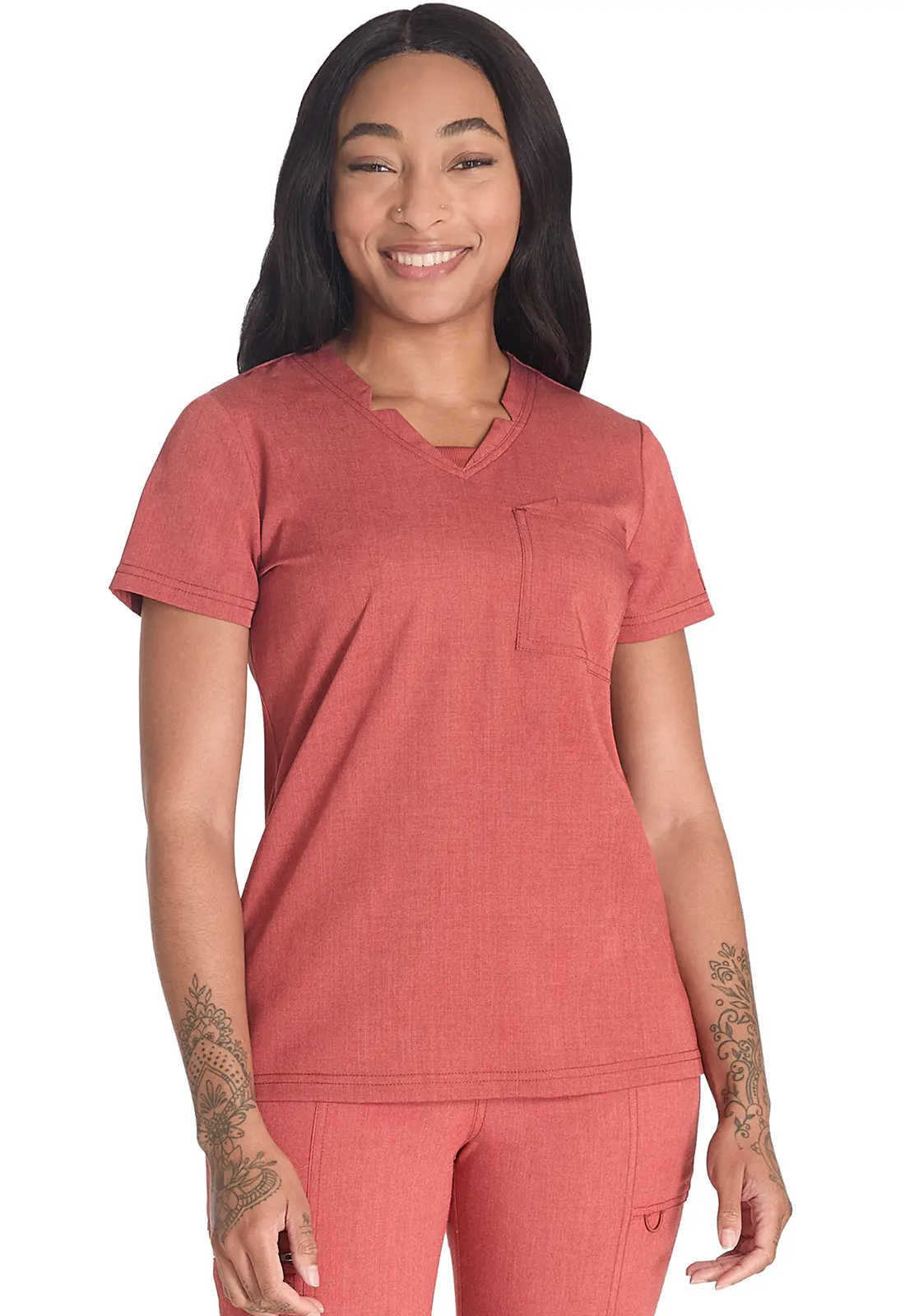 Notched V-Neck Top-Dickies Medical