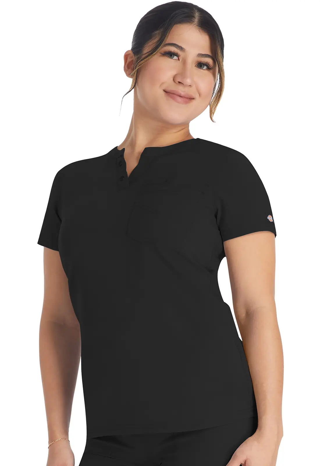 Round Neck Henley Top-Dickies Medical