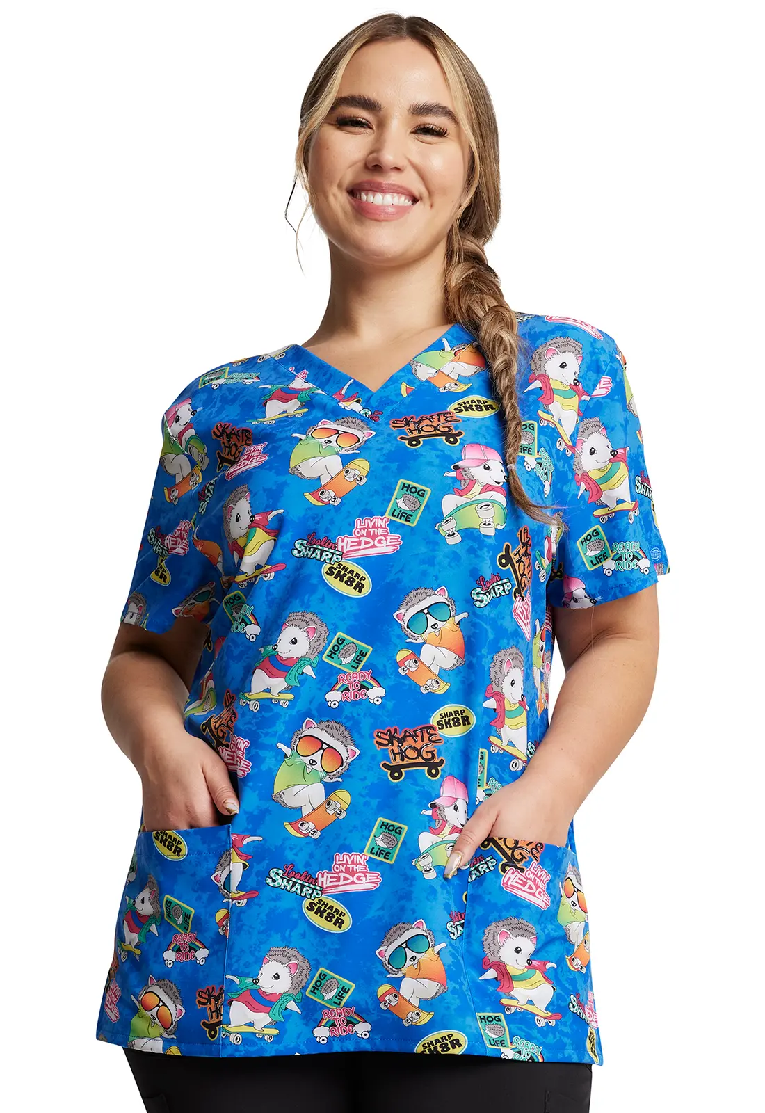 V-Neck Print Top-Dickies Medical