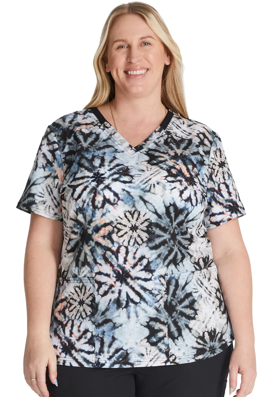 V-Neck Print Top-Dickies Medical