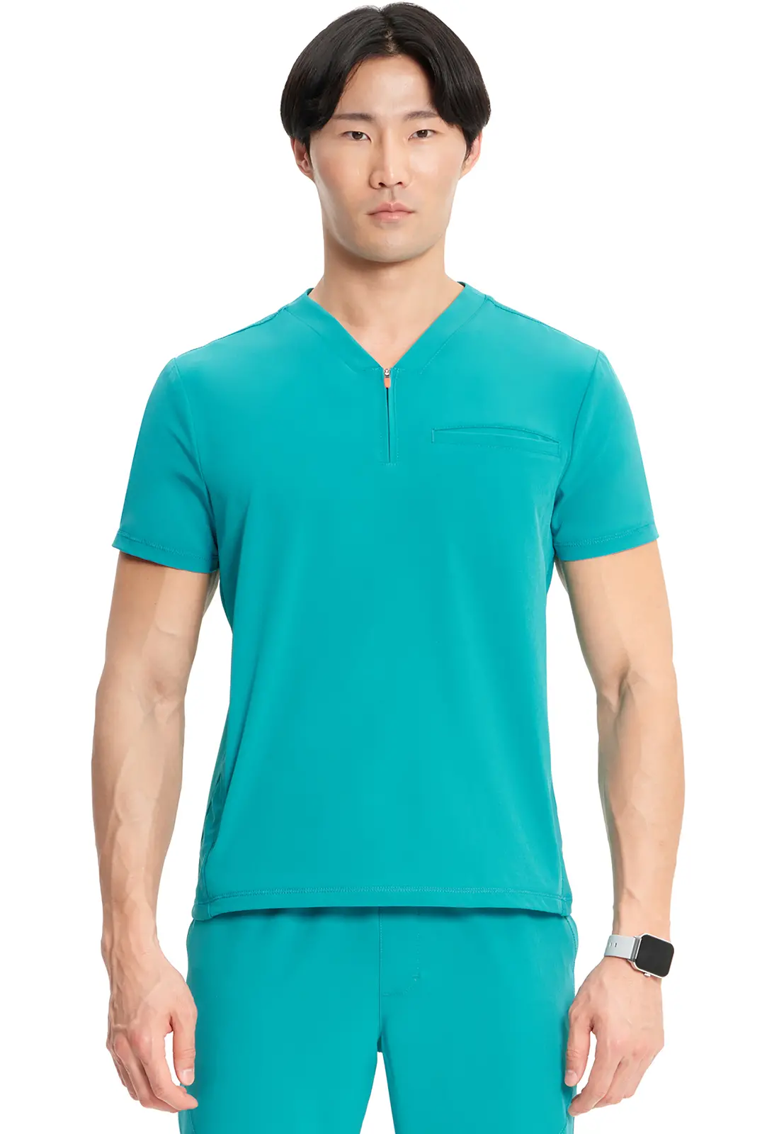 Men's Partial Zip V-Neck Top