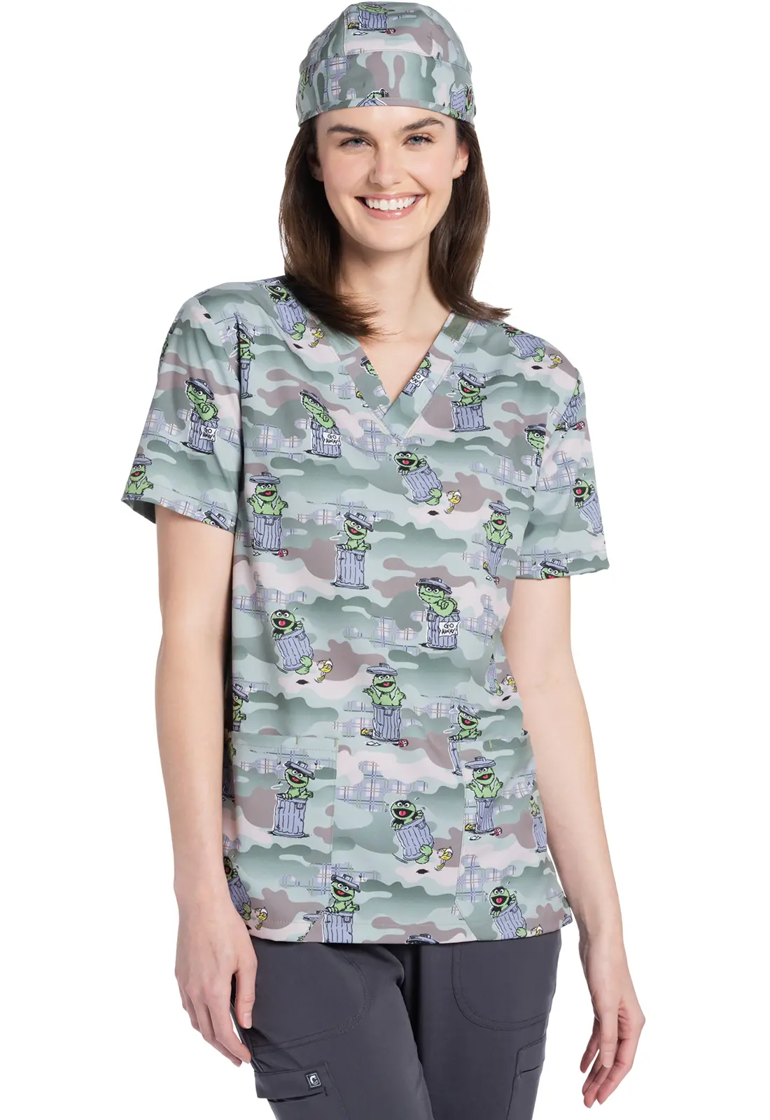 Unisex V-Neck Print Top