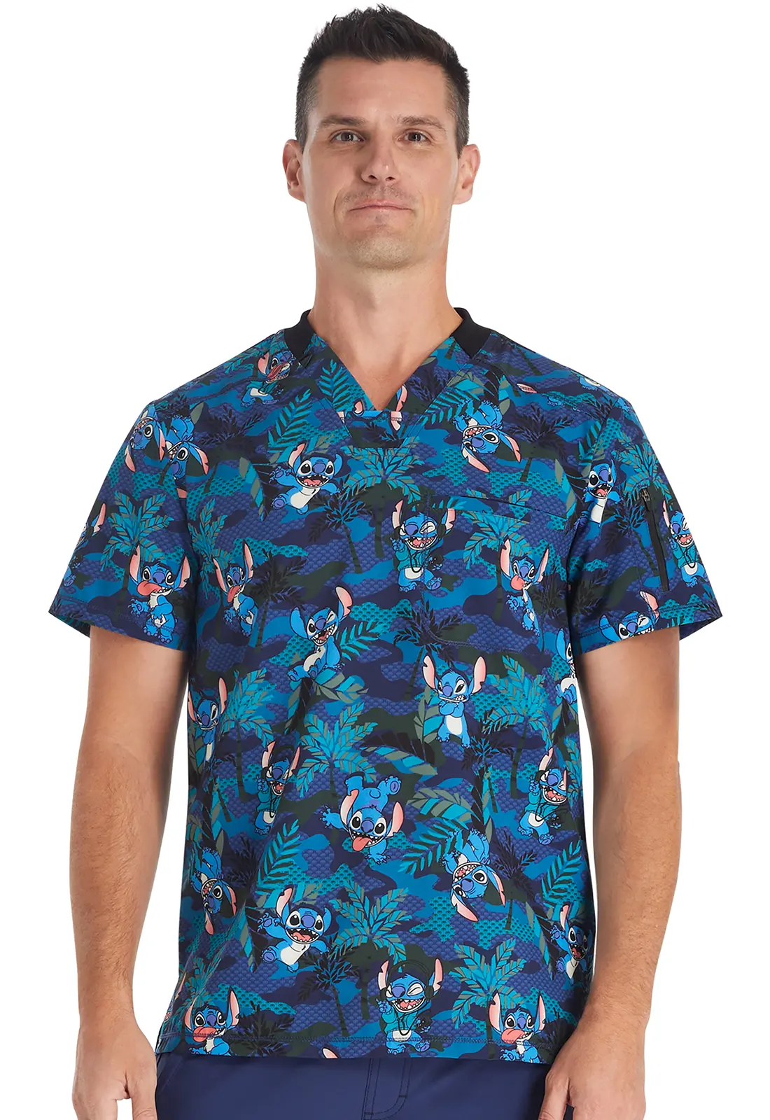 Men's V-Neck Print Top