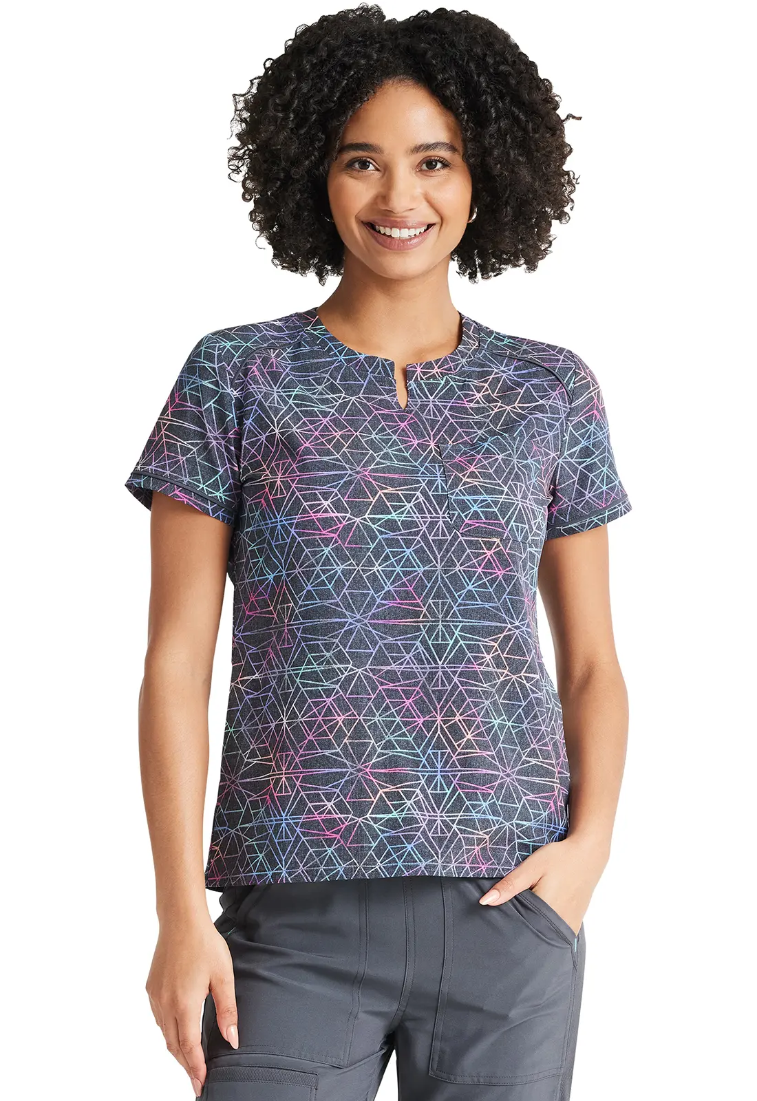 Round Neck Print Top-Inspira