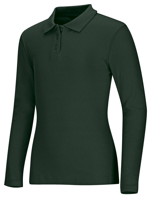 Women's Long Sleeve Feminine Fit Interlock Polo Shirt