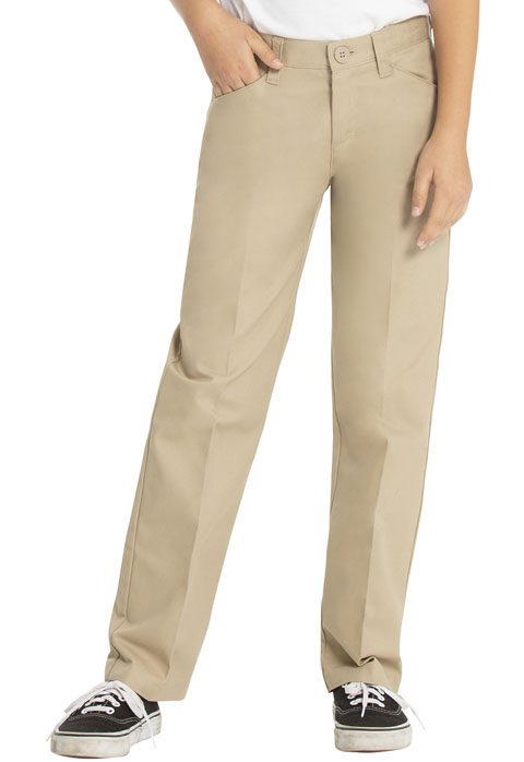 Khaki CLASSROOM Big Girls  Plus-Size Plus Flat Front Trouser Pant 12 1/2 