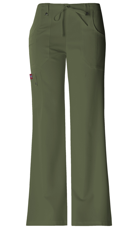 Dickies Women's New Mid Rise Patch Pockets Drawstring Cargo Scrub Pant 82011P 