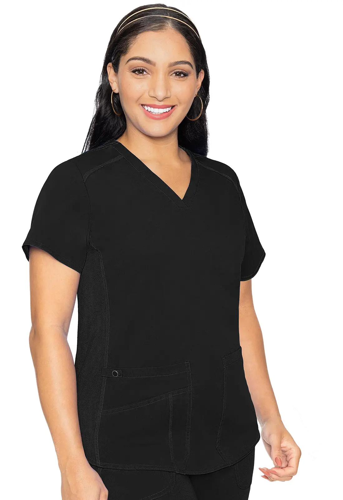 V-Neck Shirttail Top-Med Couture