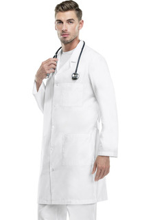 Med-Man 40&#34; Men&#8216;s Notched Collar White Lab Coat-1388-Med-Man