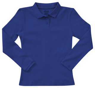 Junior Long Sleeve Fitted Interlock Polo-Classroom Uniforms