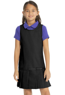 64232 Drop Waist Jumper w/Ribbon Bow-Real School Uniforms