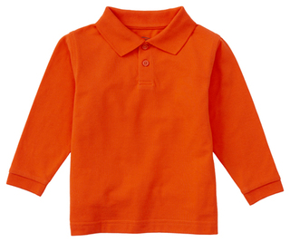 CR835D Classroom Uniforms Classroom Preschool Polos&#45;Tops Preschool Long Sleeve Pique Polo-Classroom Uniforms