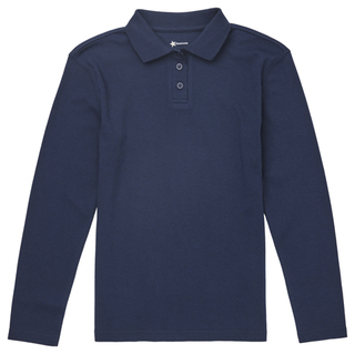 Classroom Uniforms Classroom Girls&#45;Jr Polos Jrs Long Sleeve Fitted Interlock Polo-Classroom Uniforms