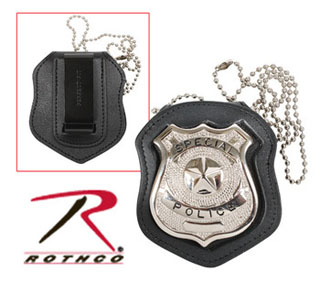 1135_Rothco NYPD Style Leather Badge Holder With Clip-Rothco