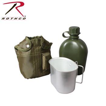 1140_Rothco 3 Piece Canteen Kit With Cover & Aluminum Cup-Rothco