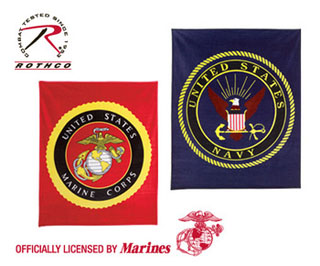 2301_Rothco Military Insignia Fleece Blankets - Navy-Rothco