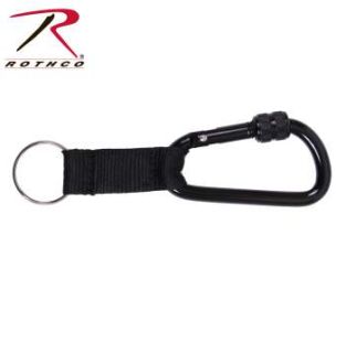 2921_Rothco 80mm Locking Carabiner With Web Strap Ring-Rothco