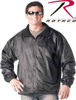 7606_Rothco Black Reversible Fleece-Lined Nylon Jacket-Rothco