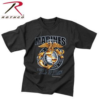 80281_Black Ink Marines First To Fight T-Shirt-Rothco