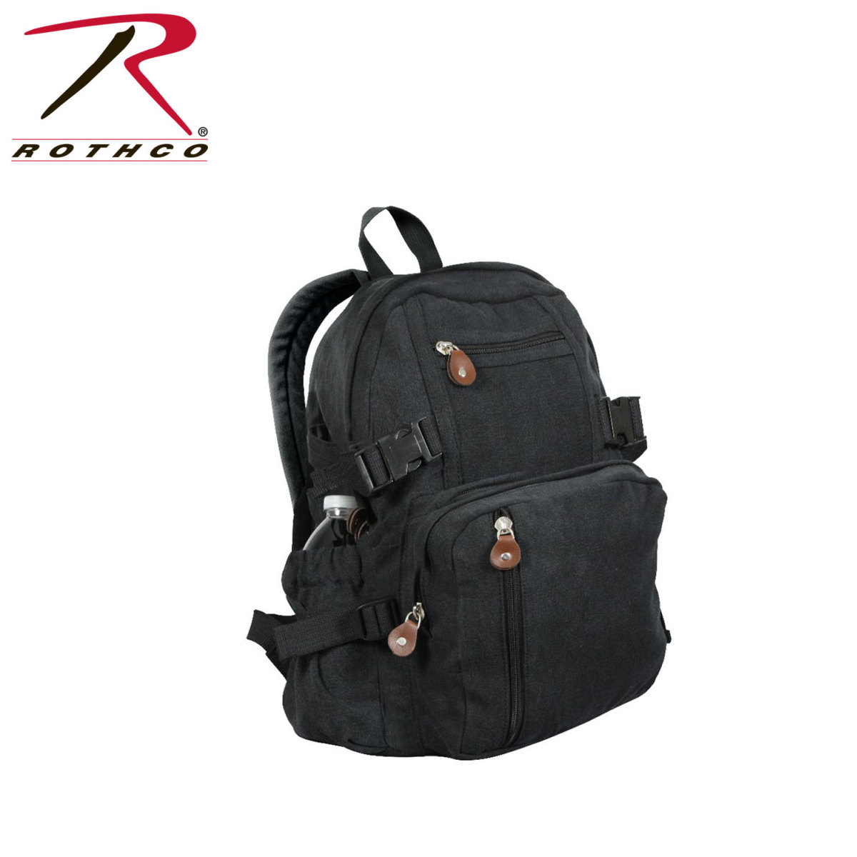 backpack black canvas mini size vintage look adjustable straps rothco 9153 