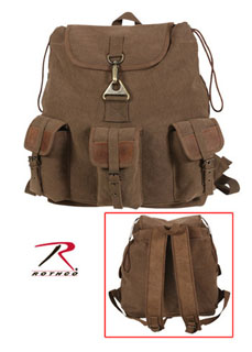 9693_Rothco Vintage Canvas Wayfarer Backpack w/ Leather Accents-