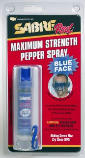 NEW! Blue Face Pepper Spray Keychain by SABRE Red-Sabre