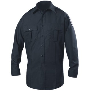 Long Sleeve Zippered Polyester Shirt-Blauer